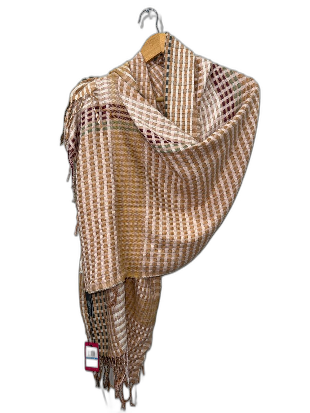 Vince Camuto Plaid Scarf Women’s Woven Fringe Large NWT !